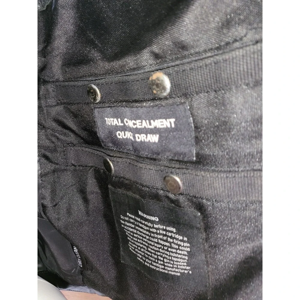 DREAM APPAREL Biker Black Premium‎ Canvas & Leather Conceal Carry Distressed 44